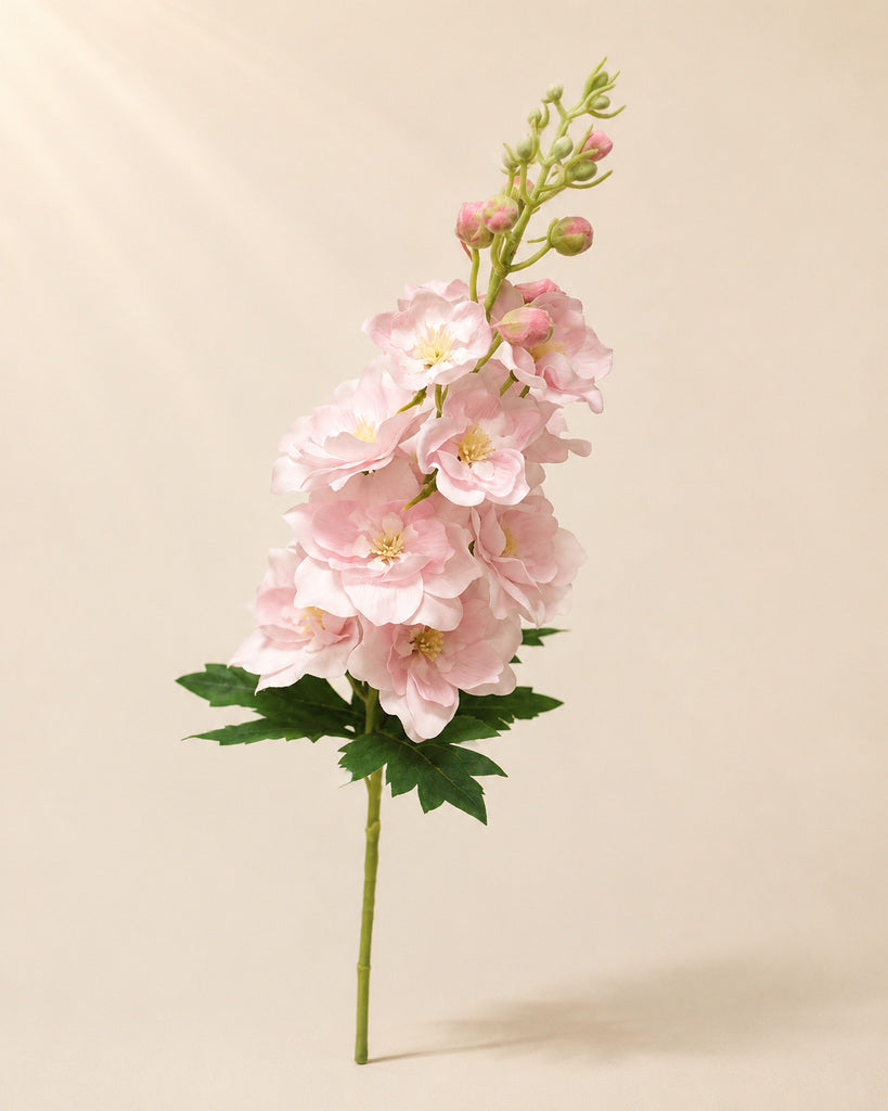 Pink Fabric Artificial Delphinium Spray - 72 cm
