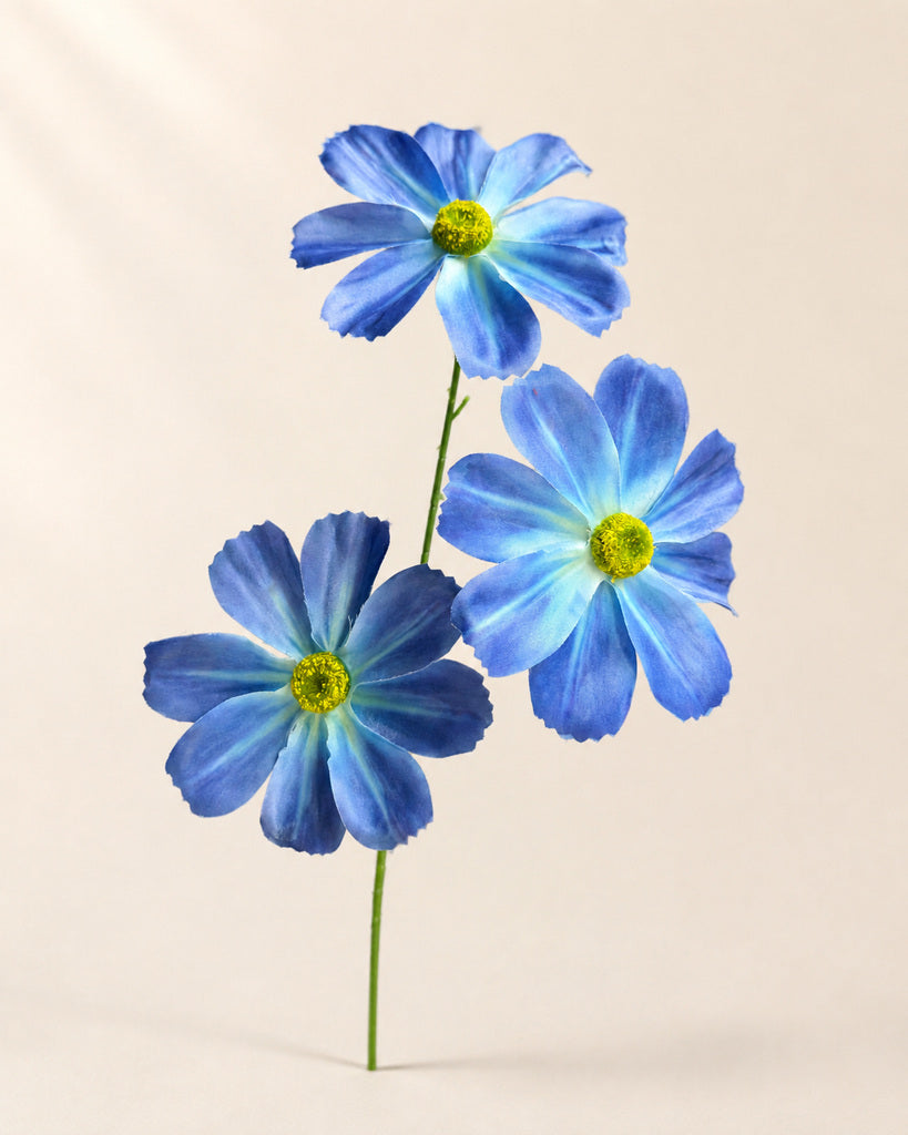 Blue Artificial Cosmos Floral Spray - 60 cm