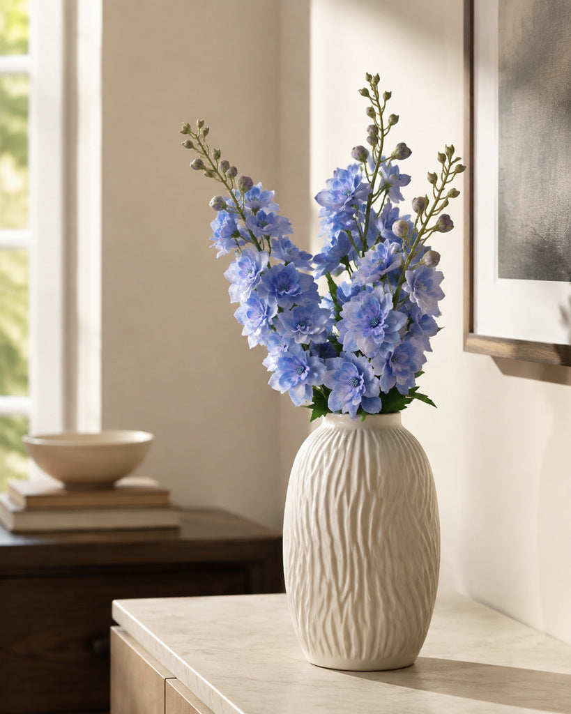 Blue Fabric Artificial Delphinium Spray - 72 cm