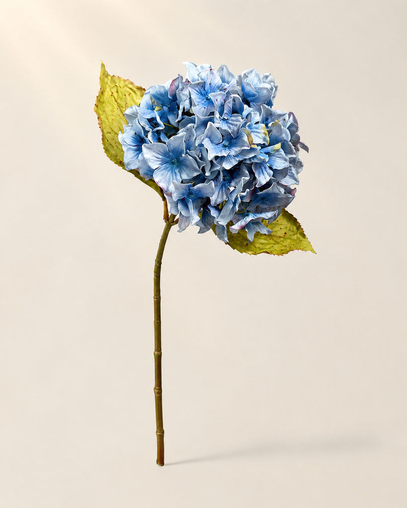 Autumn Blue Artificial Hydrangea Stem - 68 cm