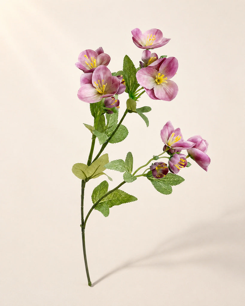 Dusty Purple Artificial Mallow Floral Spray - 55 cm