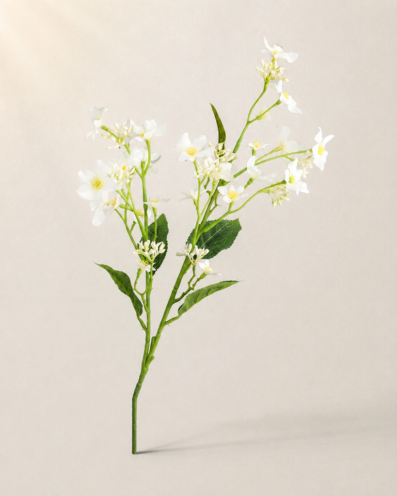 White Fabric Artificial Tung Flower Spray - 62 cm