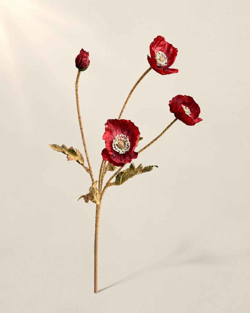 Red-Brown Artificial Autumn Coral Floral Stem - 60 cm