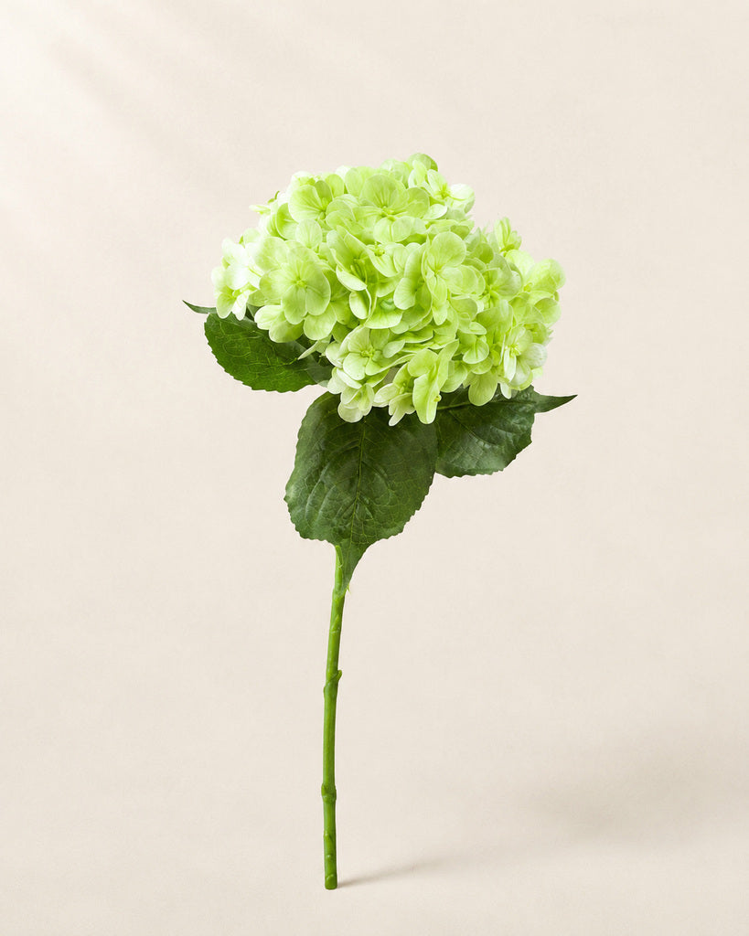 Light Green Soft Rubber Artificial Hydrangea Floral Stem - 50 cm