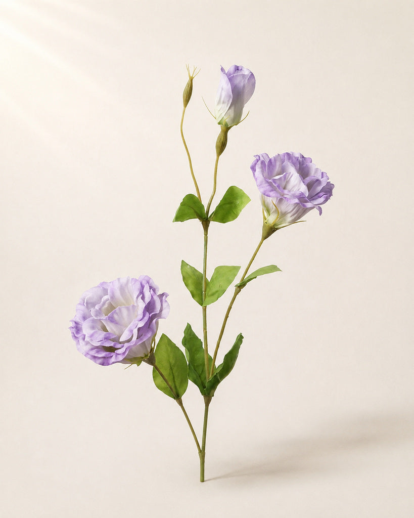 Light Purple Plastic Artificial Lisianthus Spray - 70 cm