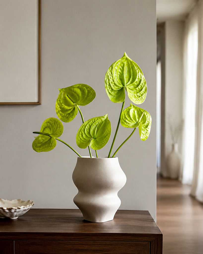 Green PU Artificial Anthurium Floral Stem - 57 cm
