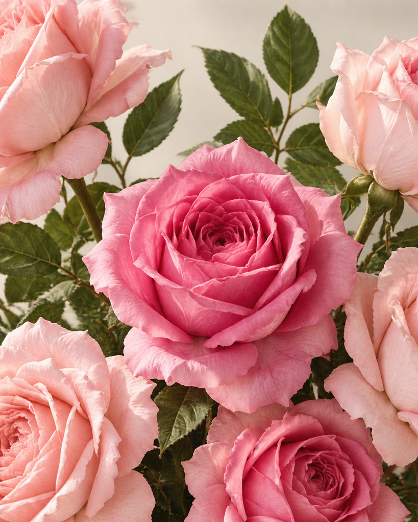 Blush & Deep Pink Rose Faux Flower Bundle