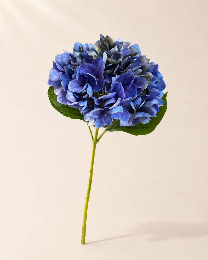 Blue Artificial Hydrangea Floral Stem - 48 cm