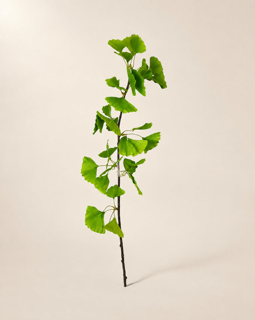 Green Artificial Ginkgo Leaf Branch - 96 cm