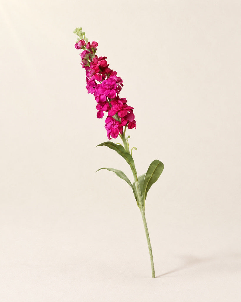 Magenta Plastic & Fabric Artificial Stock Flower Stem - 82 cm
