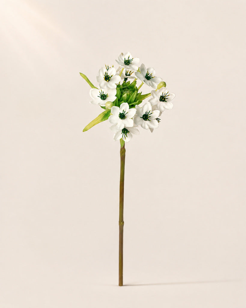 White Fabric Artificial Flower Stem - 64 cm