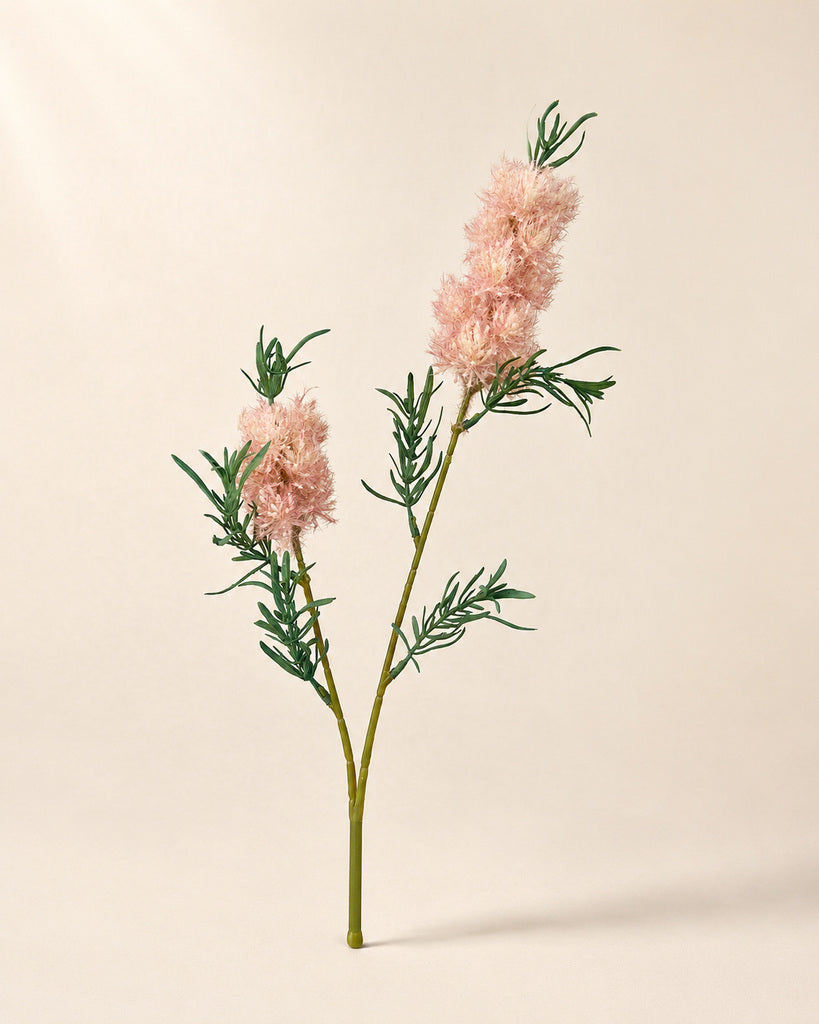 Light Pink Artificial Fluffy Floral Spray - 71 cm