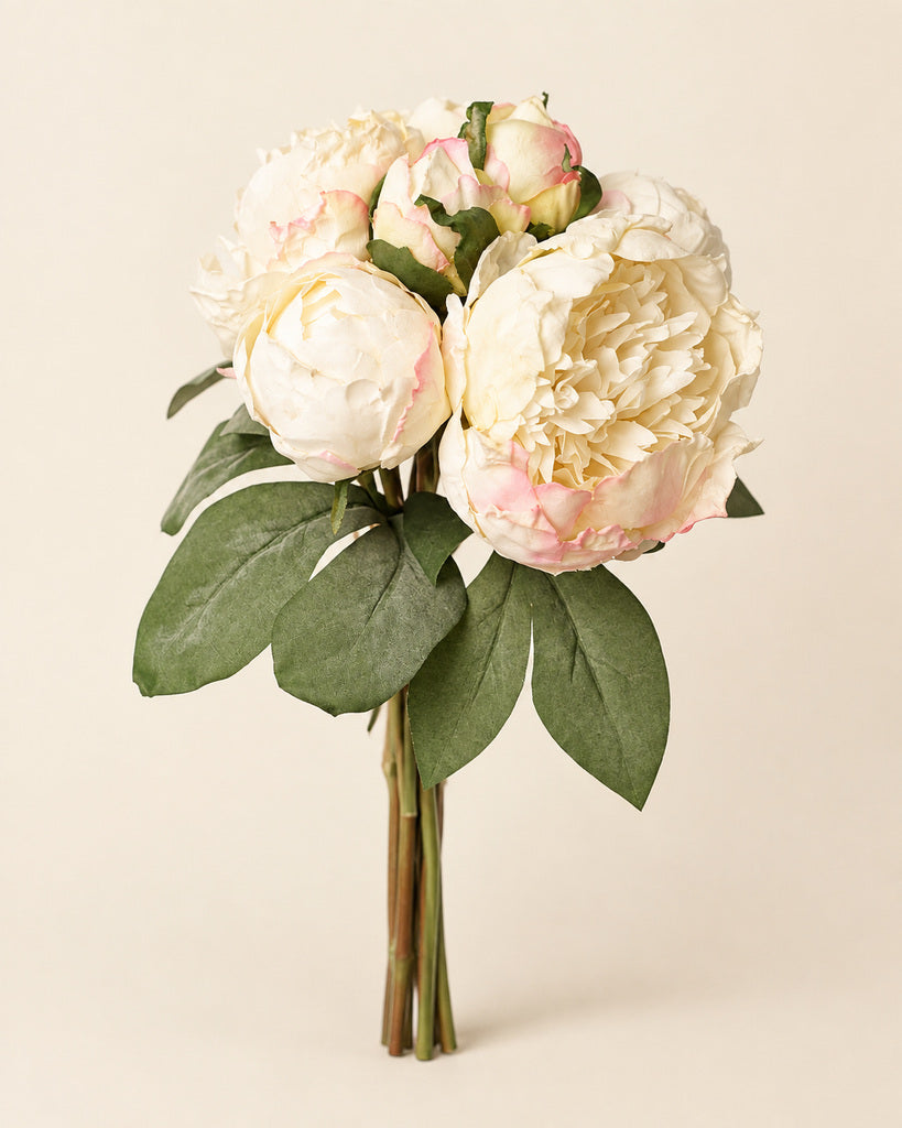 Champagne 7-Stem Artificial Peony Bouquet - 36.5 cm