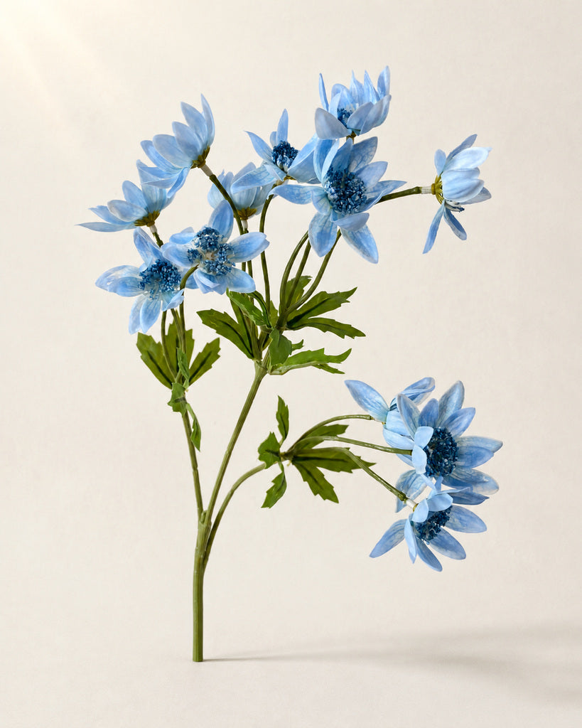 Light Blue Plastic, PVC & Soft Rubber Artificial Dandelion Spray - 65 cm