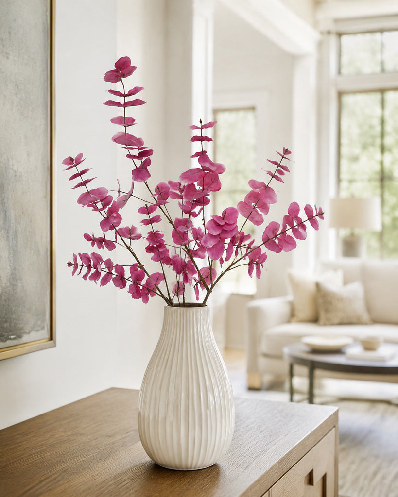 Venetian Red Artificial Layered Eucalyptus Branch - 86 cm