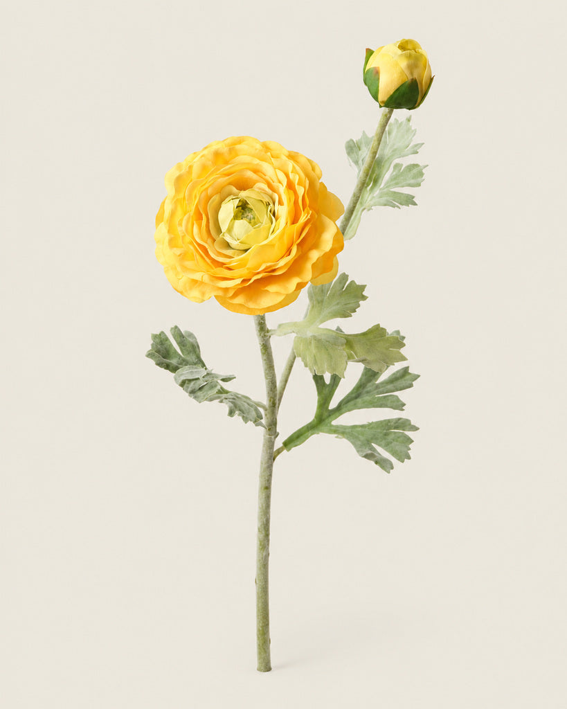 Yellow Artificial Ranunculus Stem - 62cm