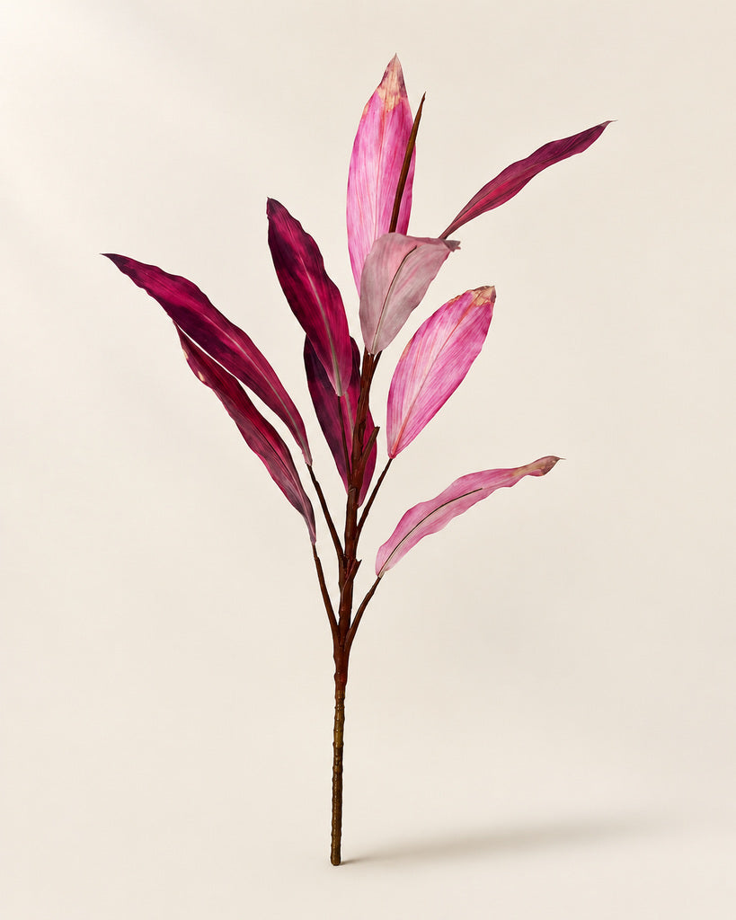 Red Artificial Canna Leaf Branch - 120 cm