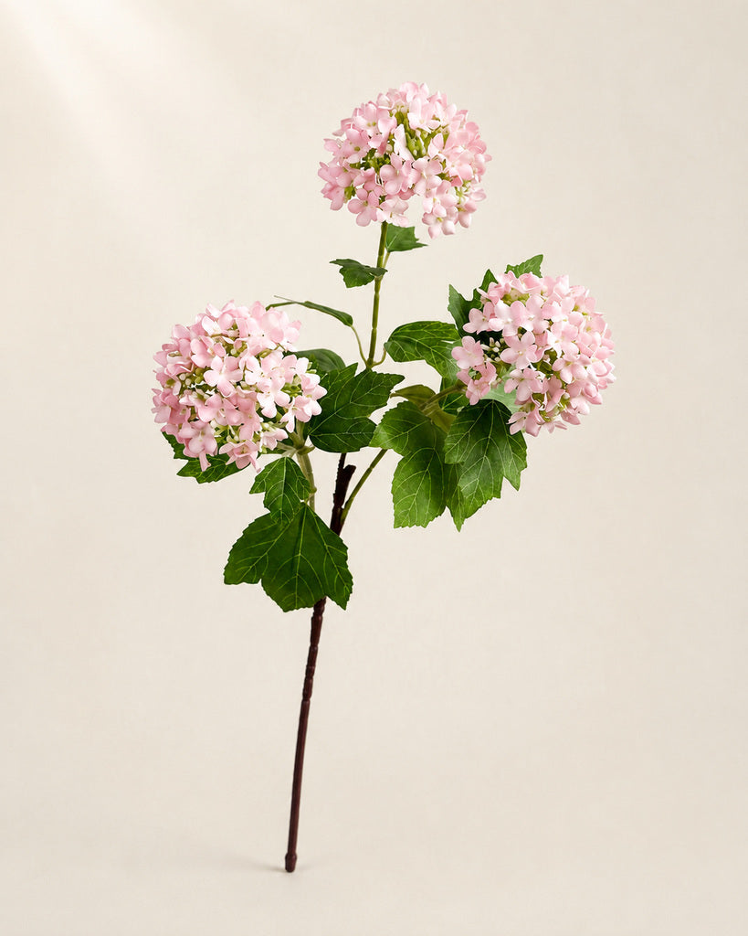 Pink Artificial Wood Hydrangea Spray - 70 cm