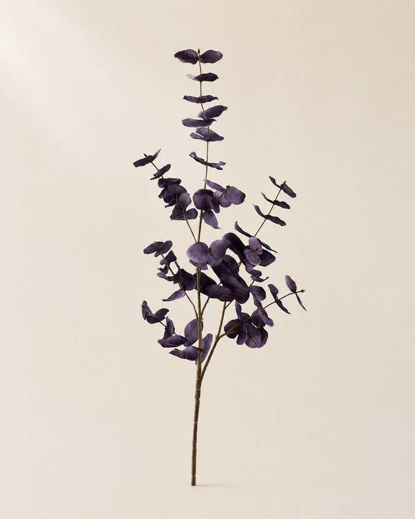 Dusty Purple Artificial Layered Eucalyptus Branch - 86 cm