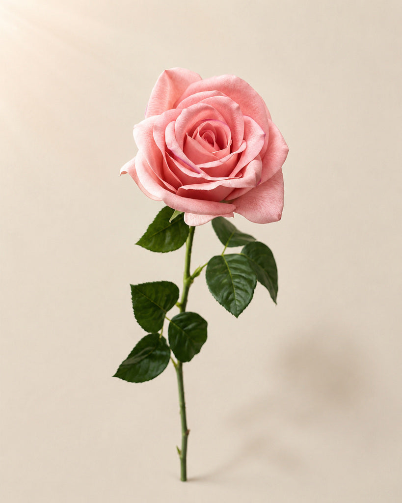Deep Pink Real Touch Artificial Carola Rose Stem - 66 cm