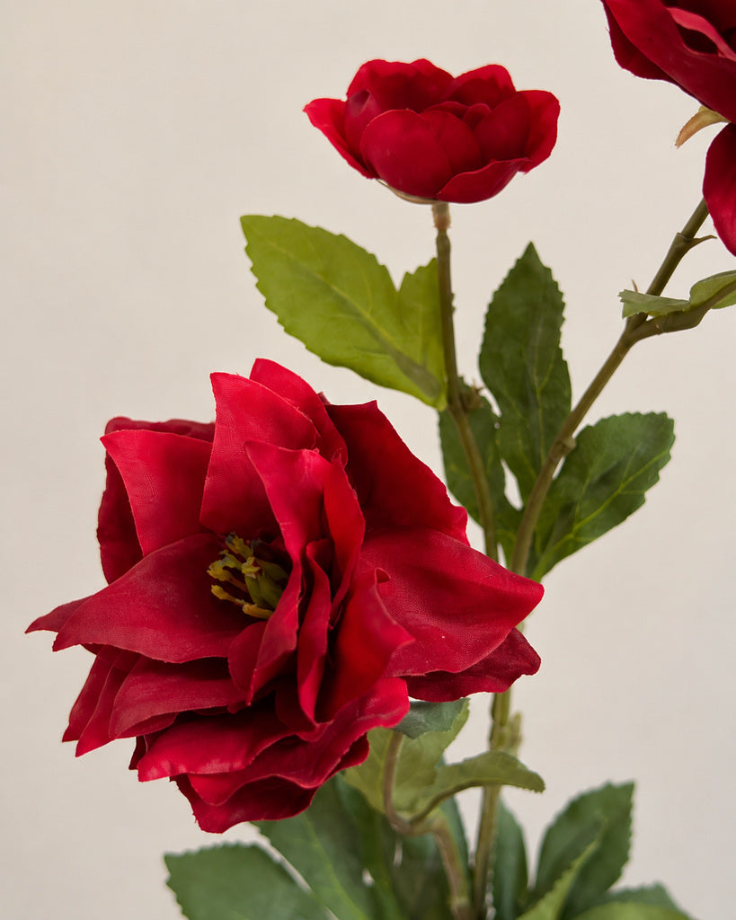 Red Artificial Clematis Floral Stem - 66 cm