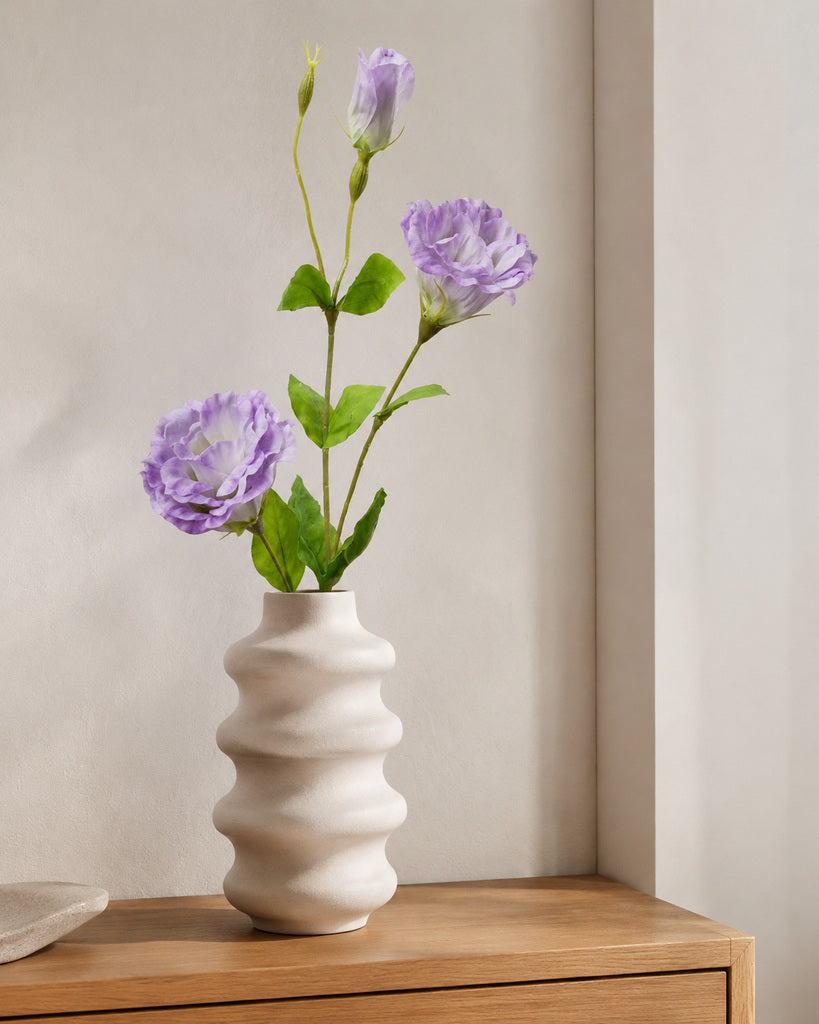 Light Purple Plastic Artificial Lisianthus Spray - 70 cm