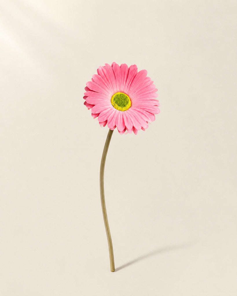 Pink PU Artificial Gerbera Daisy Floral Stem - 34 cm