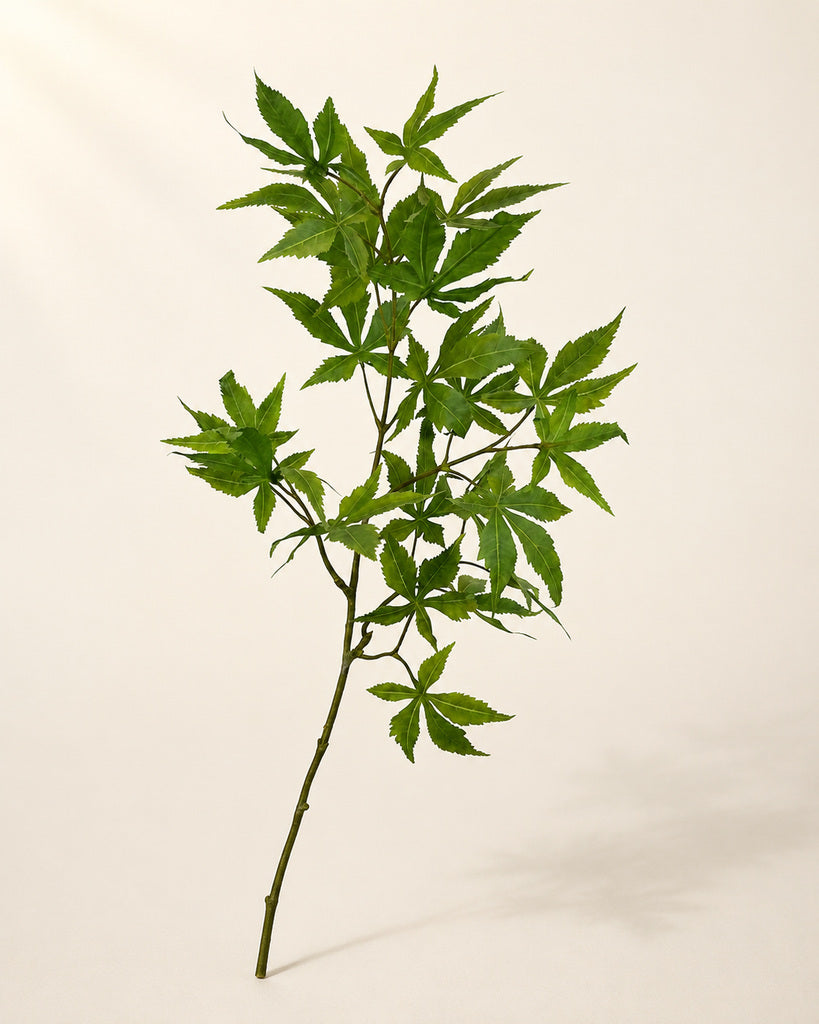 Green Artificial Maple Leaf Branch - 70 cm