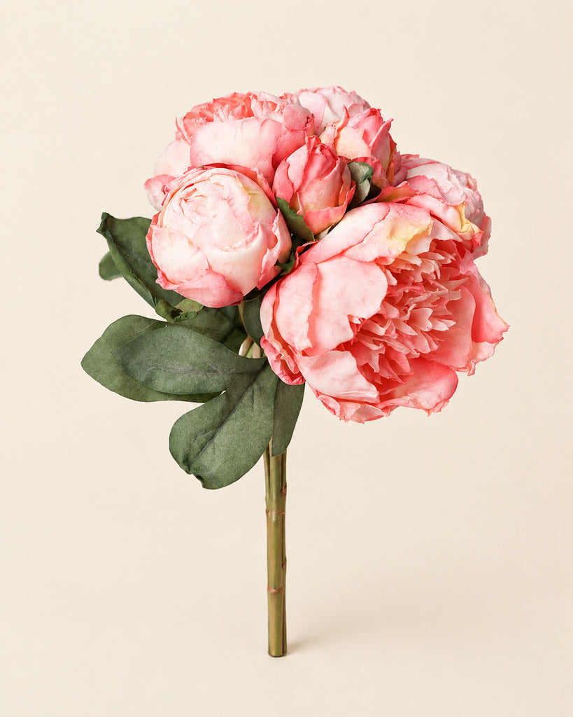 Pink 7-Stem Artificial Peony Bouquet - 36.5 cm