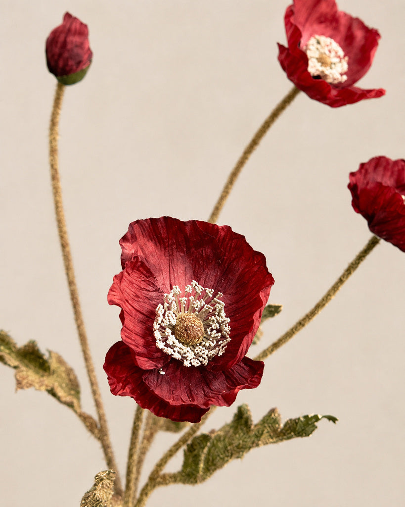 Red-Brown Artificial Autumn Coral Floral Stem - 60 cm