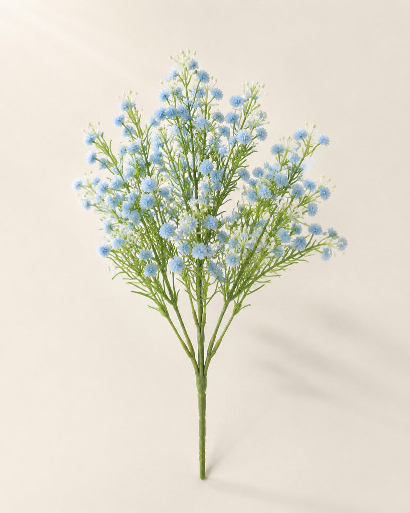 Light Blue Soft Rubber Artificial Baby's Breath Bouquet - 34 cm