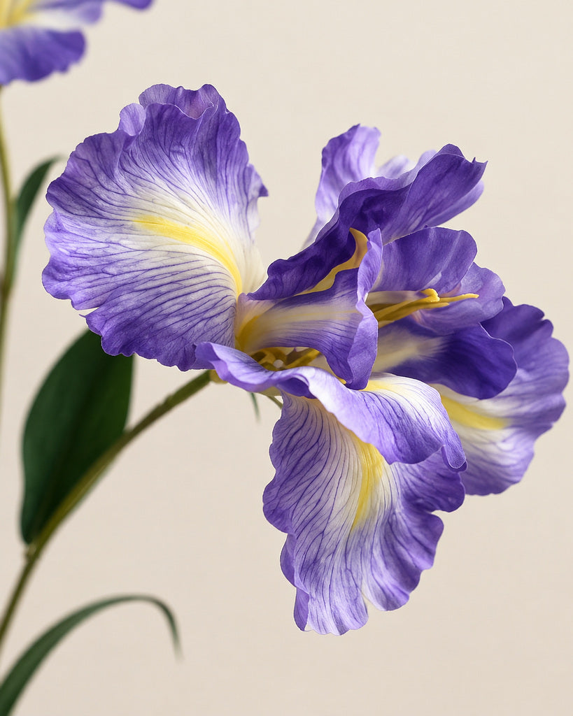 Blue Purple Artificial Large Iris Spray - 88 cm