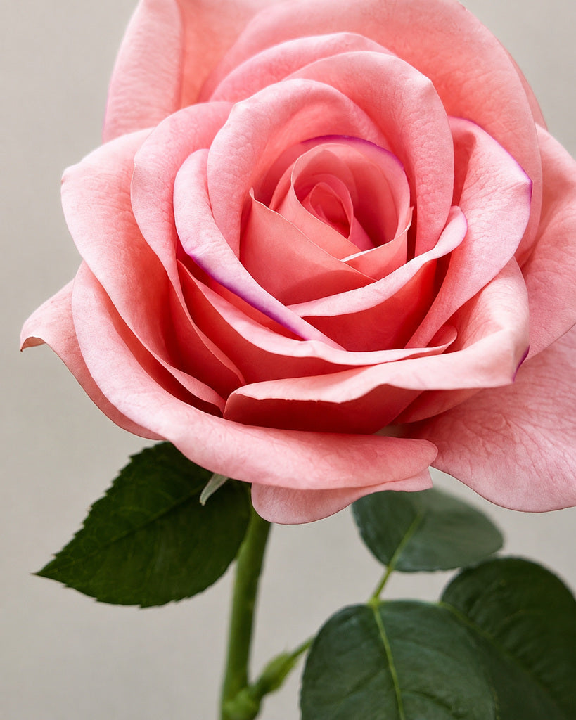 Deep Pink Real Touch Artificial Carola Rose Stem - 66 cm