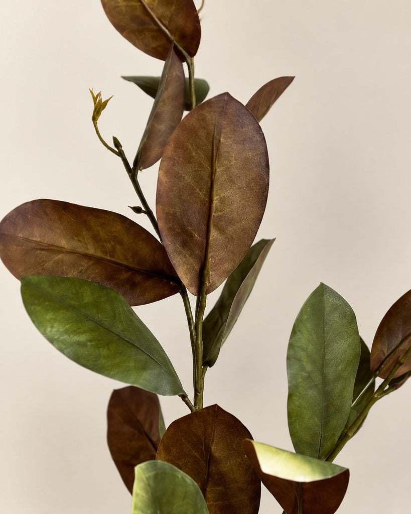 Green Brown Artificial Crape Myrtle Leaf Branch - 116 cm