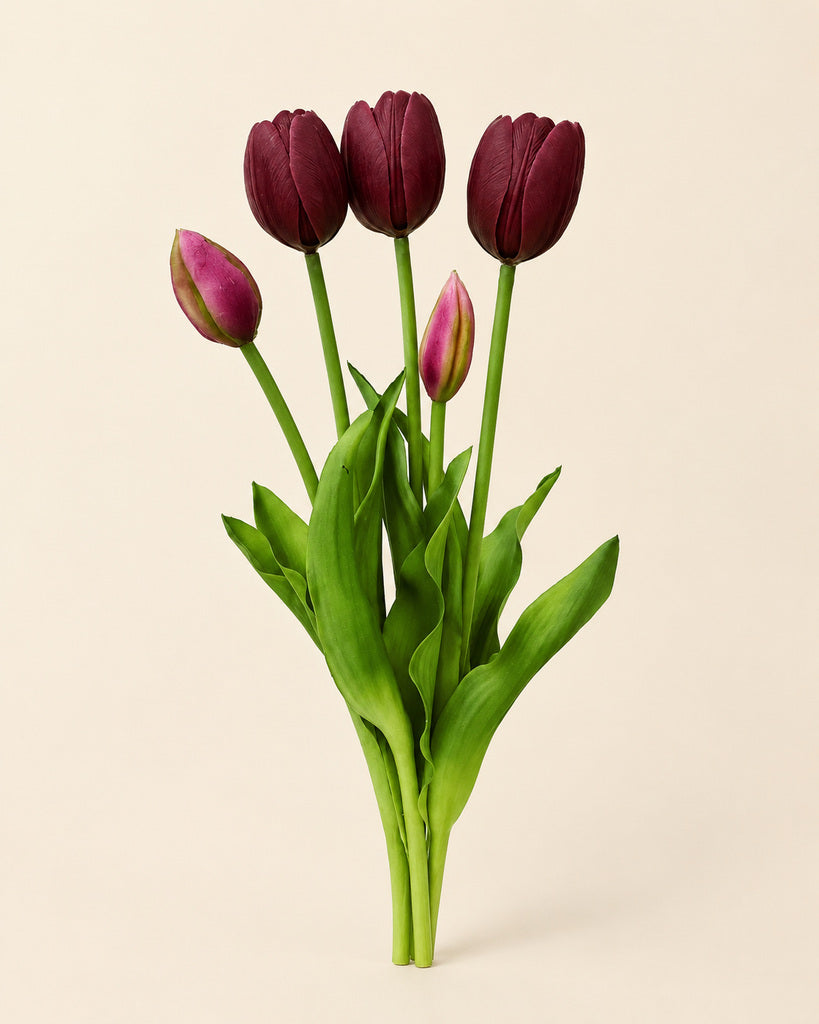 Deep Purple Soft Rubber Tulip Bush - 40 cm