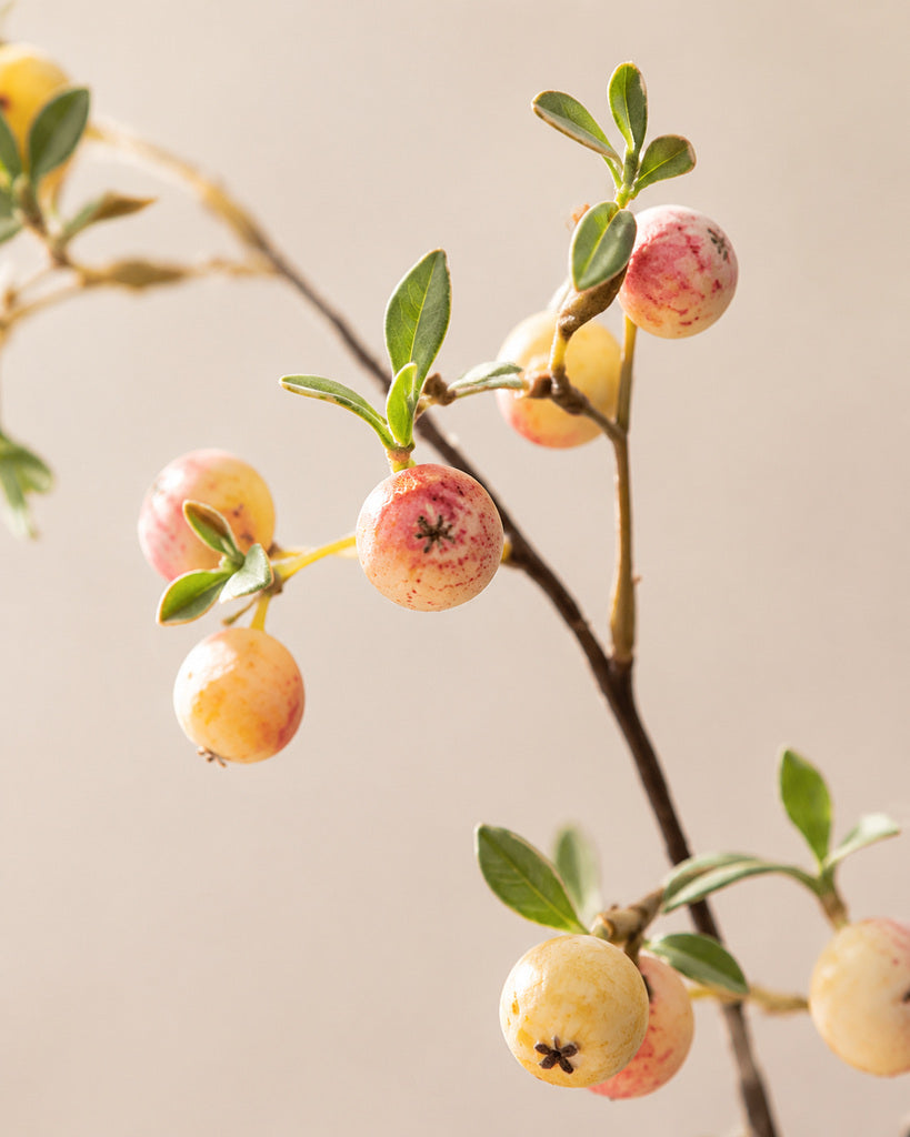 Orange Plastic Artificial Blueberry Branch - 71 cm