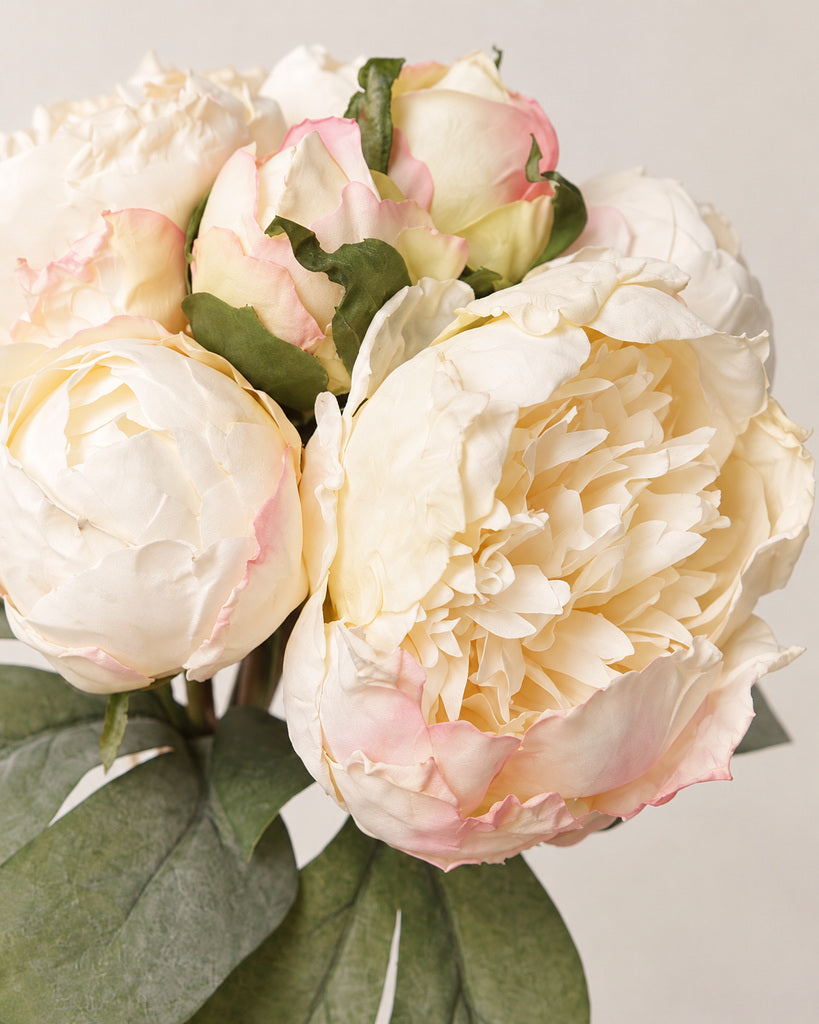 Champagne 7-Stem Artificial Peony Bouquet - 36.5 cm