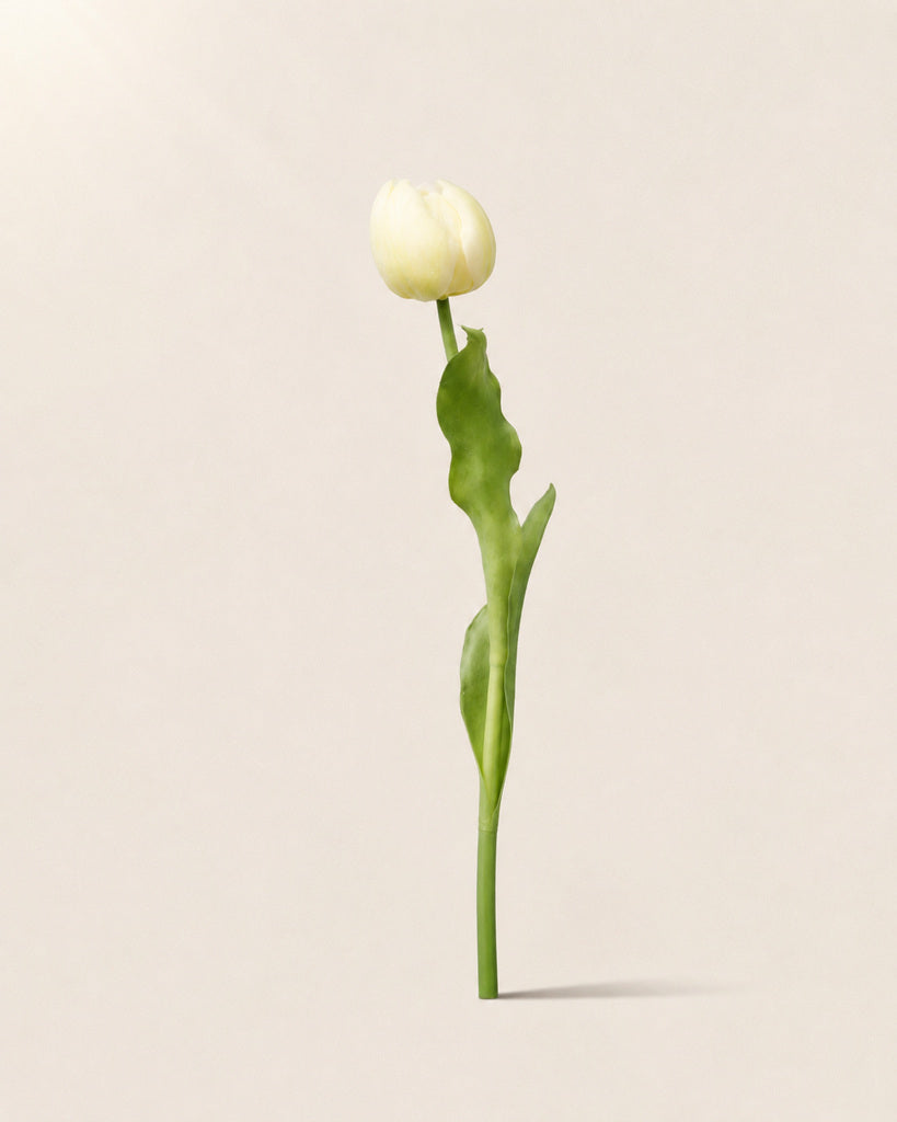 Ivory Artificial Tulip Bud Stem - 49 cm