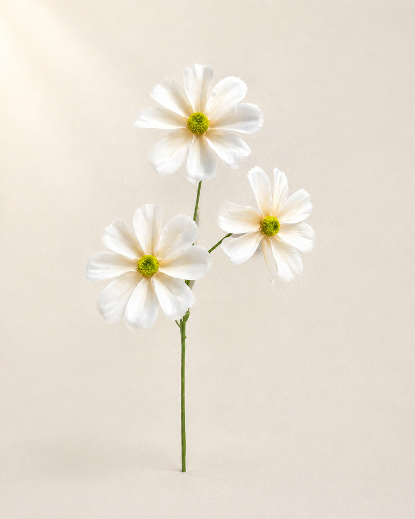White Artificial Cosmos Floral Spray - 60 cm