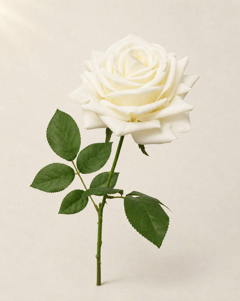 Ivory Silk Cloth Artificial Rose - 66 cm