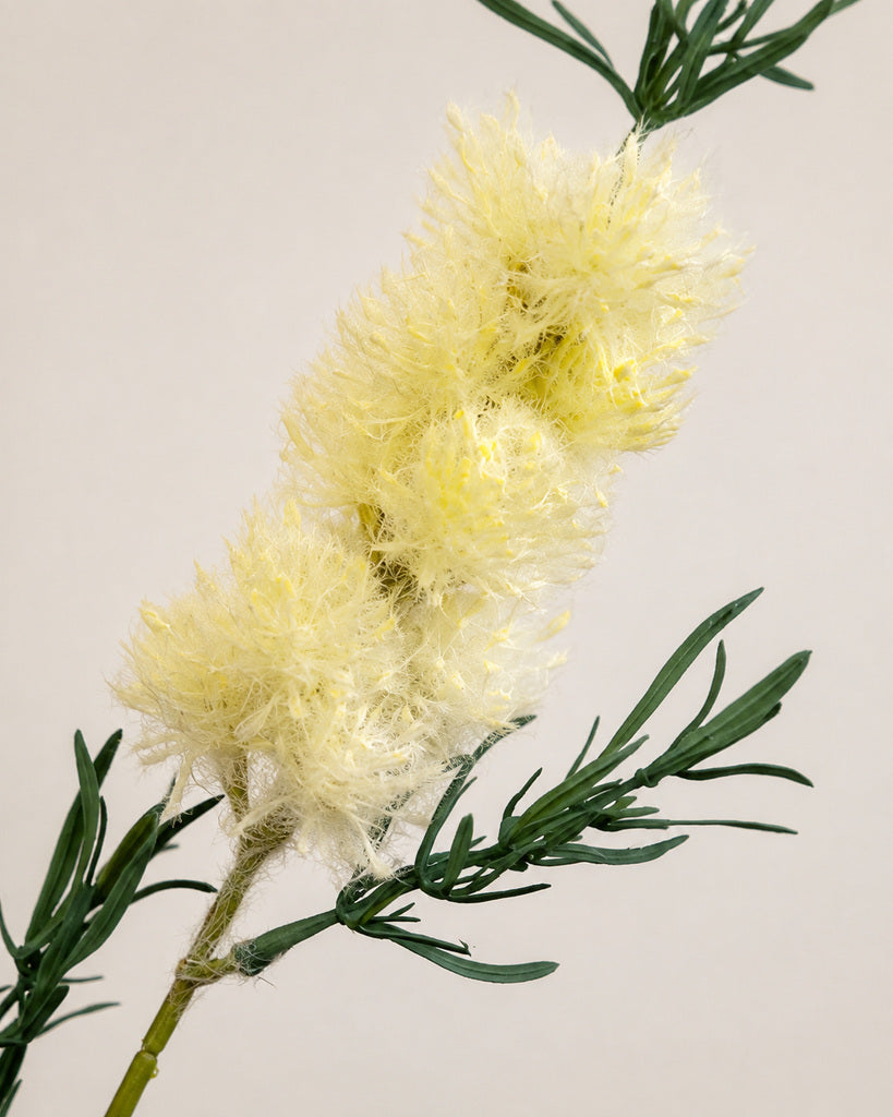 Light Yellow Artificial Fluffy Floral Spray - 71 cm