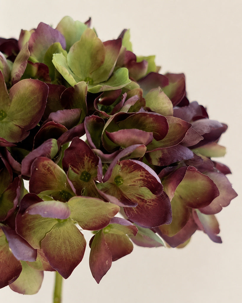 Burgundy Artificial Hydrangea Floral Stem - 48 cm