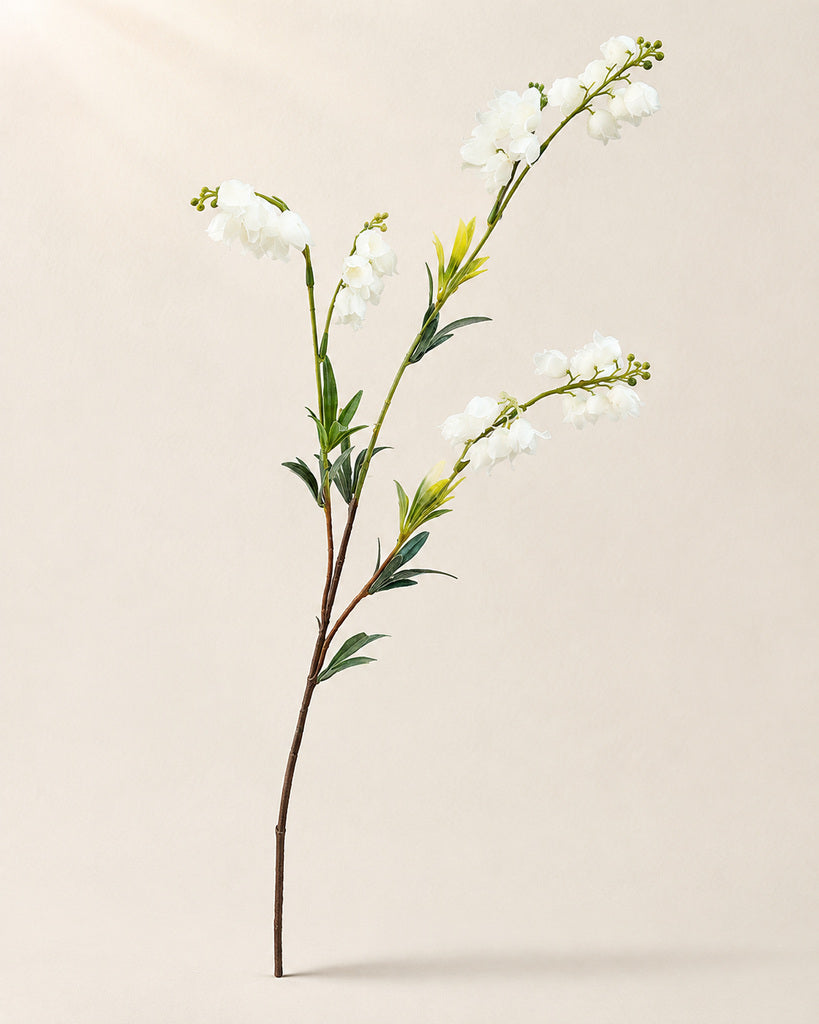 White Artificial Bellflower Spray - 80 cm