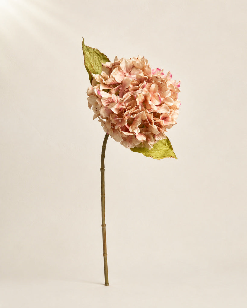 Autumn Pink Artificial Hydrangea Stem - 68 cm