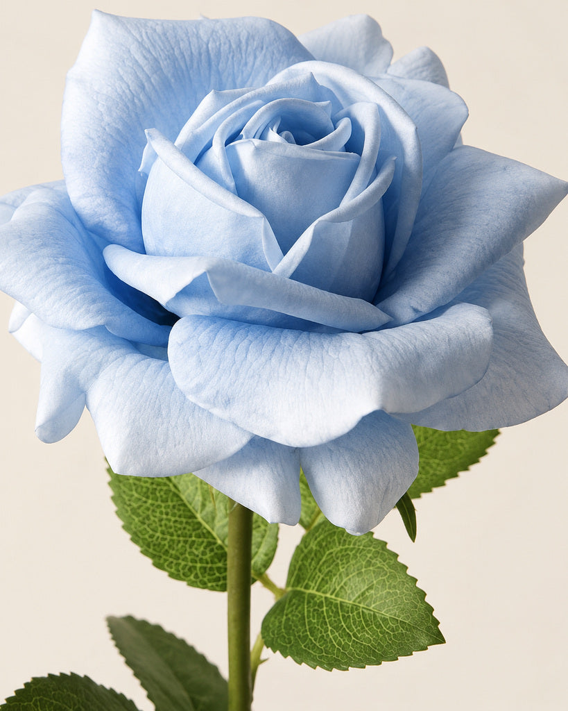 Light Blue Austin Artificial Rose Stem - 73 cm