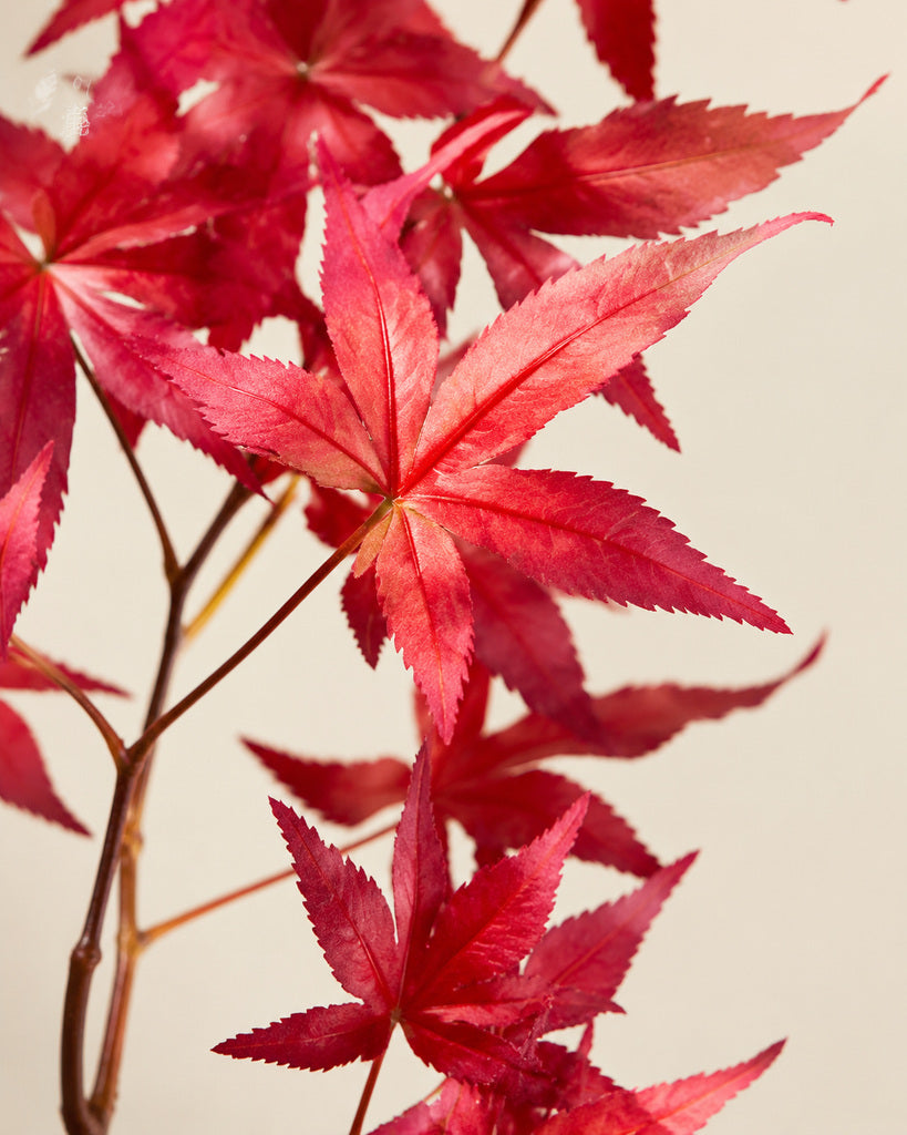 Red Artificial Maple Leaf Branch - 70 cm