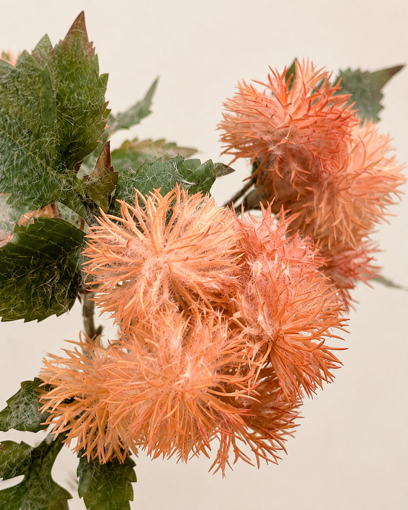 Orange Artificial Allium Floral Spray - 60 cm