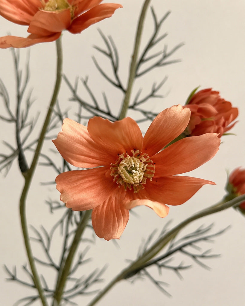 Autumn Coral Artificial Daisy Spray - 58 cm