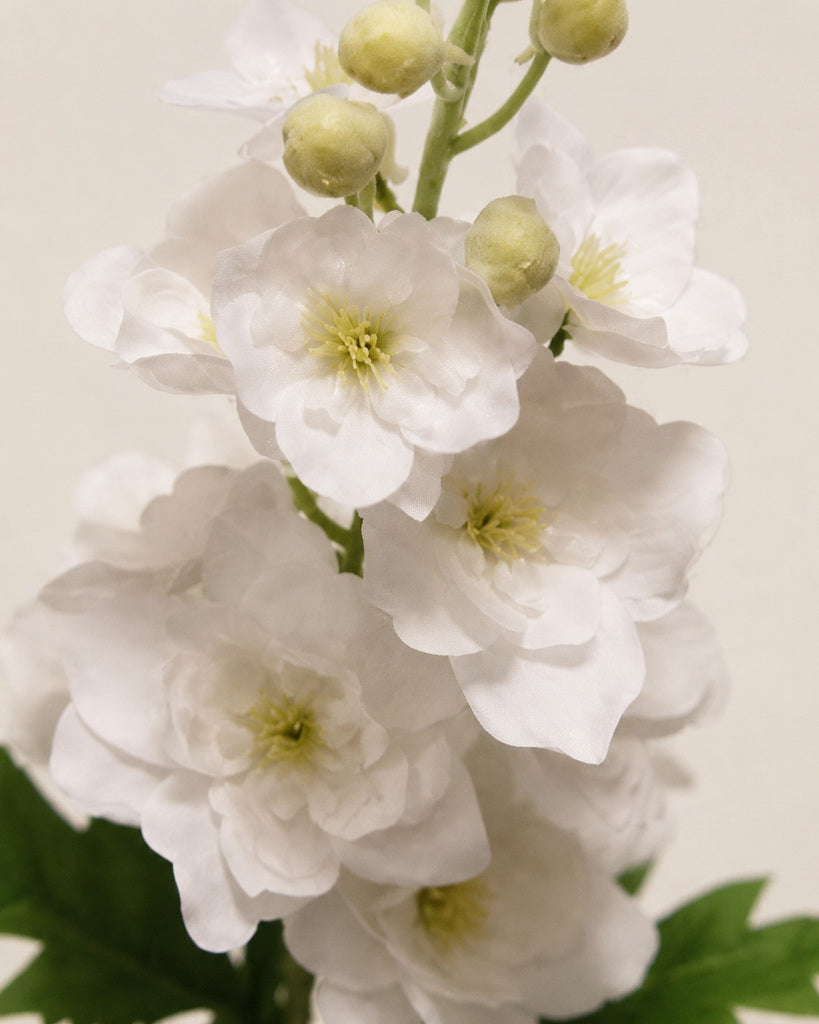 White Fabric Artificial Delphinium Spray - 72 cm