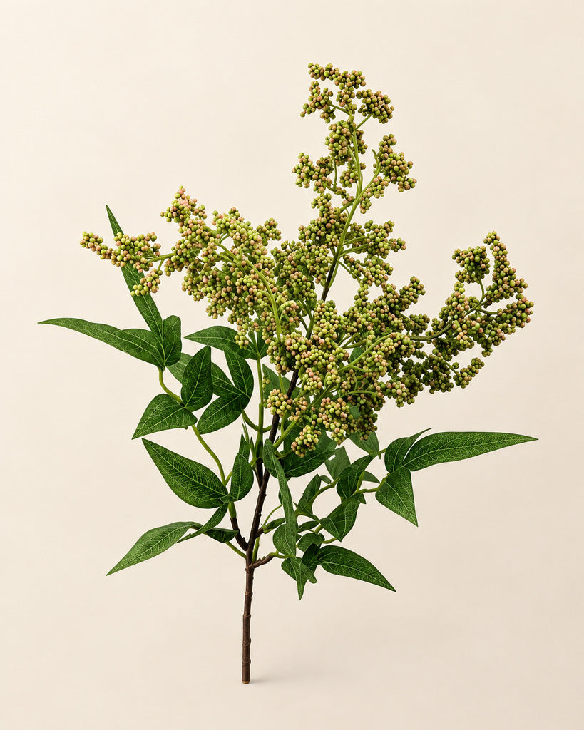 Green Plastic Nandina Berry Stem - 45 cm